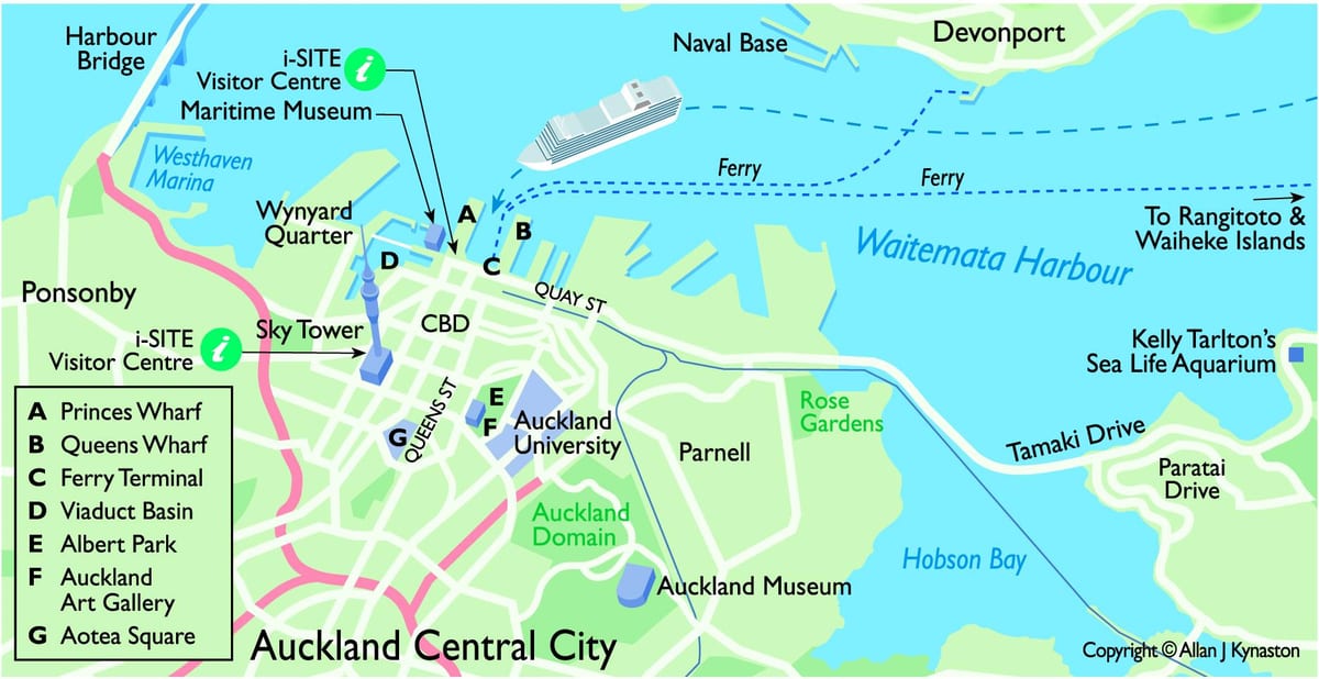 Auckland skipið terminal kort