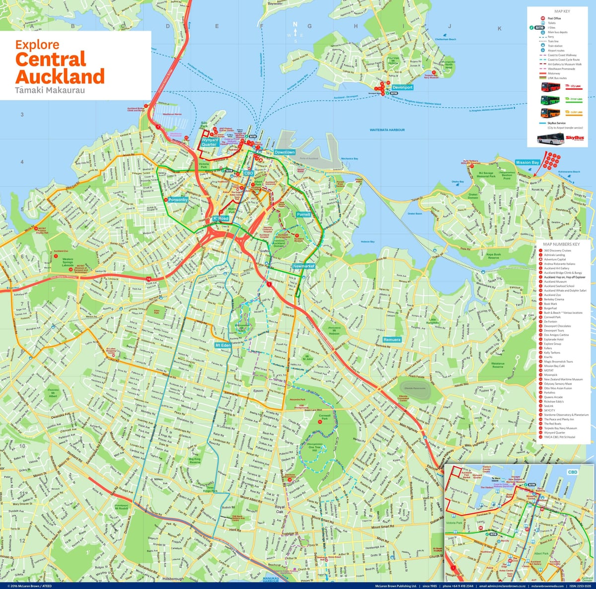 Auckland kort Nýja-Sjáland