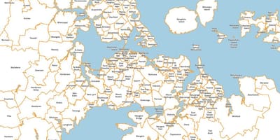 Kort af Auckland úthverfi