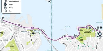 Bleikur cycleway Auckland kort