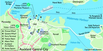 Auckland skipið terminal kort