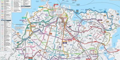 Auckland almenningssamgöngum kort