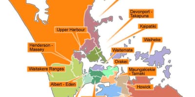 Auckland ráðið mörk kort