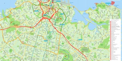 Kort af Auckland viðskiptahverfi